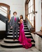 Mermaid Off-the-shoulder Ruched Satin Prom Dresses With Beading