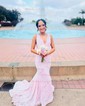 Mermaid V-neck Backless Sparkly Sequin Prom Dresses