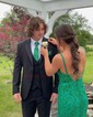 Sheath/Column V-neck Sparkly Sequin Prom Dresses