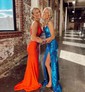 Sheath/Column V-neck Sparkly Sequin Prom Dresses