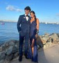 Ivory Mermaid V-neck Jersey Beaded Prom Dresses