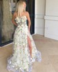 Ball Gown Square Neck Tulle Floral Prom Dresses