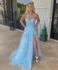 Ball Gown One Shoulder Tulle 3D Floral Prom Dresses With Appliques
