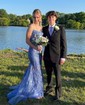 Mermaid Scoop Neck Tulle Prom Dresses With Appliques