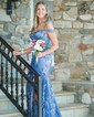 Mermaid Off-the-shoulder Sparkly Sequin Prom Dresses With Appliques