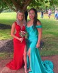 Mermaid Off-the-shoulder Satin Corset Prom Dresses With Ruched