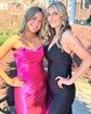Mermaid Strapless Ruched Satin Prom Dresses With Appliques