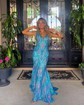 Mermaid V-neck Backless Sparkly Sequin Prom Dresses