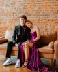 Sparkly Mermaid Strapless Metallic Prom Dresses With Ruched