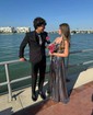Sparkly A-line Cowl Neck Metallic Prom Dresses With Ruched
