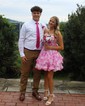 Cute Skater Chiffon Tiered Ruffle Homecoming Dresses