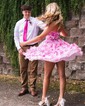 Cute Skater Chiffon Tiered Ruffle Homecoming Dresses