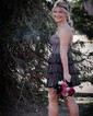 Corset Skater Satin Sweetheart Tiered Homecoming Dresses