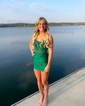 Corset Bodycon Satin Beaded Homecoming Dresses