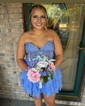 Corset Skater Chiffon Appliques Tiered Homecoming Dresses