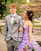 Princess Strapless Floral Tulle Ruffle Tiered Prom Dresses