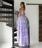 Princess Off-the-shoulder Sequin Tiered Prom Dresses