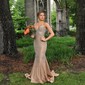 Black Mermaid V-neck Jersey Beaded Prom Dresses
