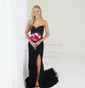 Mermaid Strapless Lace Tulle Prom Dresses With Appliques
