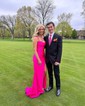 Mermaid V-neck Stretch Crepe Prom Dresses With Ruched