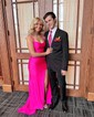 Mermaid V-neck Stretch Crepe Prom Dresses With Ruched