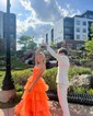 Ball Gown Halter Tulle Ruffle Tiered Prom Dresses
