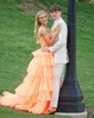 Ball Gown Halter Tulle Ruffle Tiered Prom Dresses