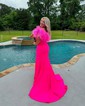 Mermaid Jersey Off-the-shoulder Prom Dresses With Feather