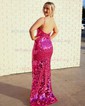Sheath/Column V-neck Sparkly Sequin Prom Dresses