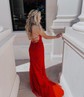 Mermaid Scoop Neck Backless Tulle Prom Dresses With Appliques