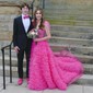 Ball Gown Off-the-shoulder Tulle Tiered Prom Dresses With Feather