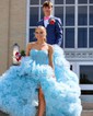 Princess Off-the-shoulder Tulle Ruffle Tiered Prom Dresses