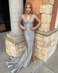 Mermaid V-neck Jersey Corset Beaded Prom Dresses