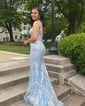 Mermaid V-neck Sparkly Sequin Prom Dresses With Appliques