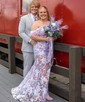 Mermaid Off-the-shoulder Sparkly Sequin Prom Dresses With Feather