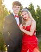 Ball Gown V-neck Tulle Tiered Prom Dresses With Appliques