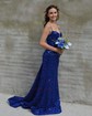 Mermaid V-neck Sparkly Velvet Sequin Prom Dresses