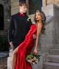 Mermaid Strapless Satin Corset Prom Dresses With Ruched