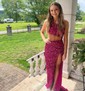 Mermaid One Shoulder Cut Out Sparkly Sequin Prom Dresses