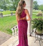 Mermaid One Shoulder Cut Out Sparkly Sequin Prom Dresses