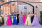 Ball Gown Halter Tulle Floral Ruffle Tiered Prom Dresses