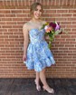 Corset Skater Satin Sweetheart Ruffle Homecoming Dresses