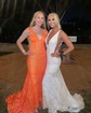Mermaid V-neck Backless Sparkly Sequin Prom Dresses