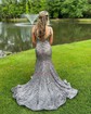 Mermaid V-neck Backless Sparkly Sequin Prom Dresses