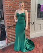 Mermaid V-neck Jersey Corset Beaded Prom Dresses