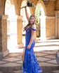 Mermaid Off-the-shoulder Sparkly Sequin Prom Dresses With Appliques