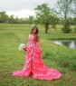 Black Ball Gown Sweetheart Sequin Tiered Prom Dresses
