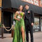Sparkly A-line Halter Metallic Prom Dresses With Ruched