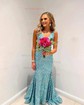 Mermaid V-neck Backless Sparkly Sequin Prom Dresses
