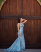 Mermaid V-neck Backless Sparkly Sequin Prom Dresses